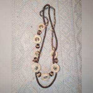 Handcrafted Brown and Gold Layered Women’s Necklace